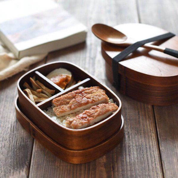 Handmade Natural Wooden Bento Box